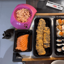 Porção extra de sashimi para Piuka